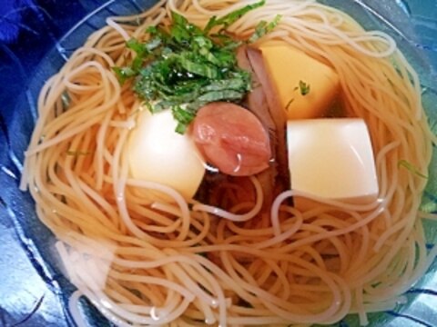 冷奴とそうめん鉢